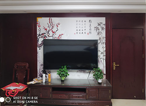 淮北中式家庭装修电视柜效果展示