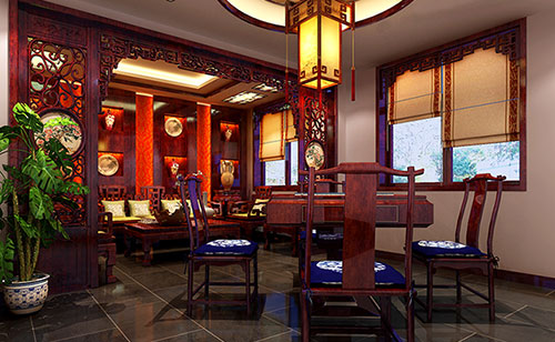 淮北古典中式风格茶楼包间设计装修效果图